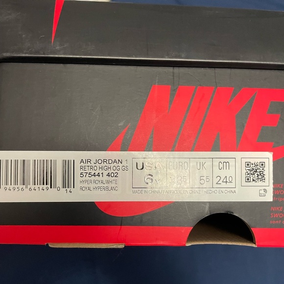 Jordan 1 hyper royal worn authentic